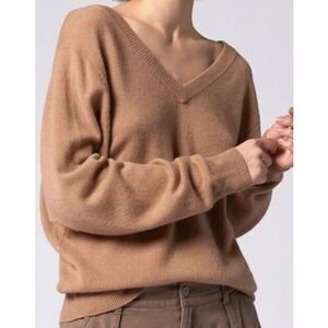 EQUIPMENT Lilou V neck Cashmere Sweater Camel Size XXL MSRP $325 New With Tags
